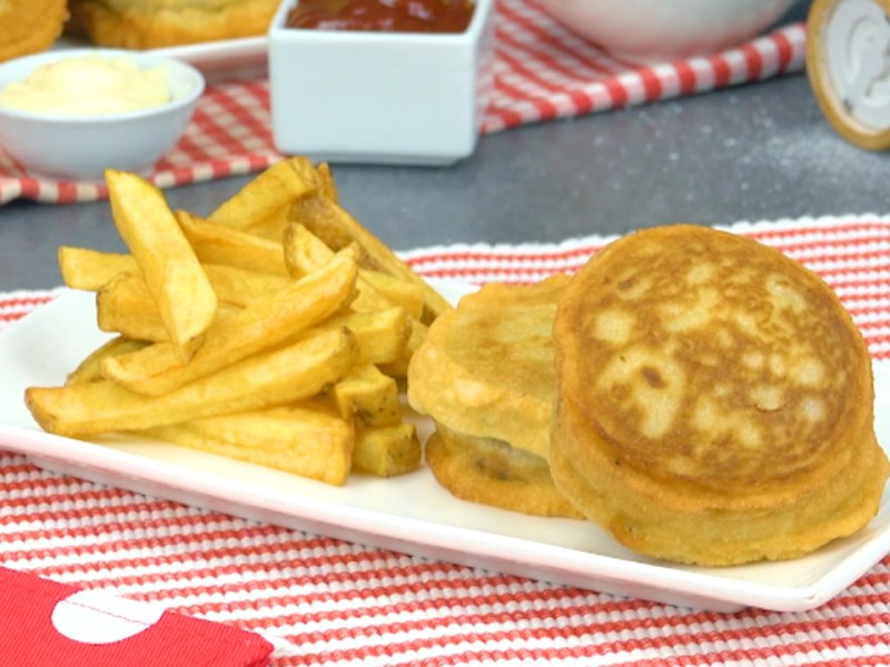 Ausgebackene Mini-Cheeseburger