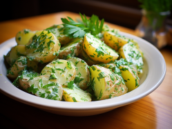 Omas Kartoffelsalat in einer Schüssel