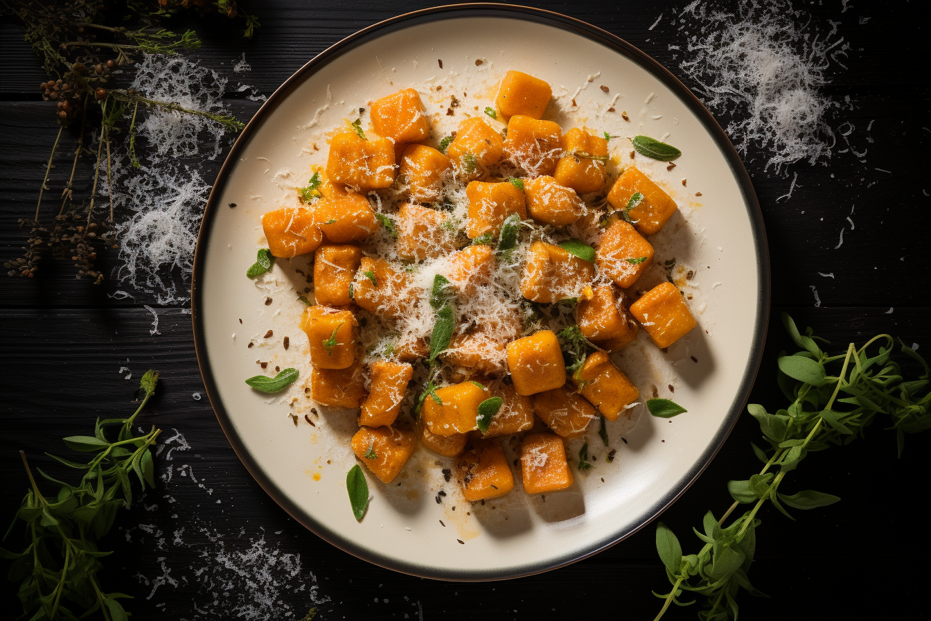 KÃ¼rbis-Gnocchi in Salbei-Butter, Herbstgericht mit Pecorino.