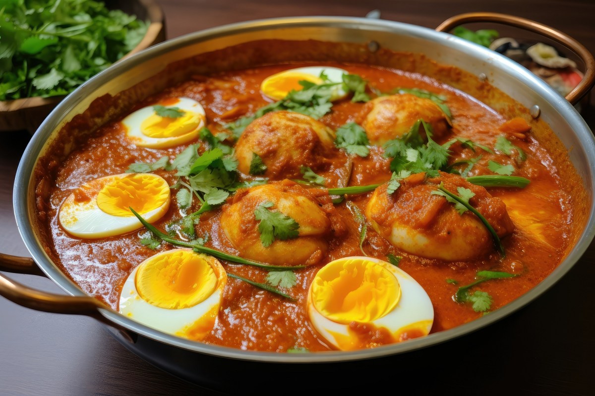 Pfanne mit Egg Curry