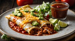 Enchiladas mit Pulled Pork und Soße