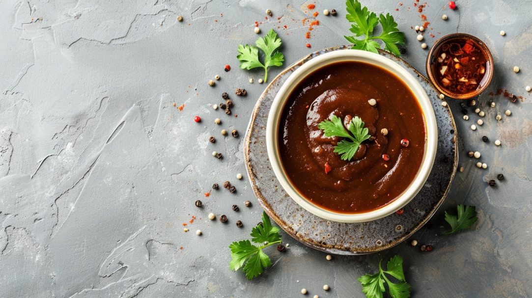 Enchilada-Soße mit frischer Petersilie.