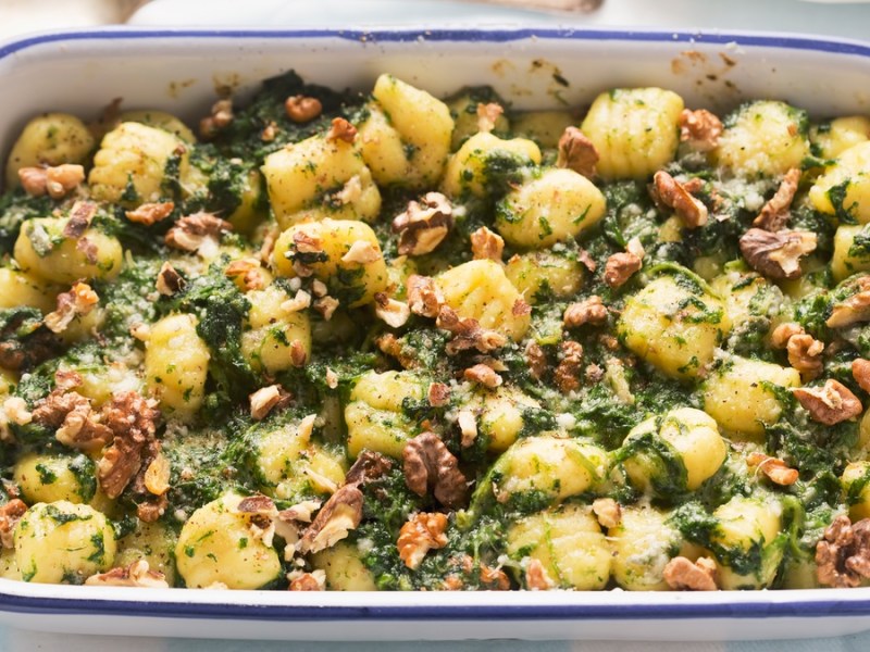 Gnocchi-Auflauf mit Spinat und Gorgonzola