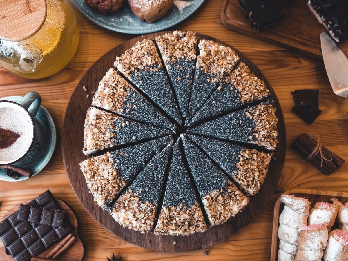 Eine Waldviertler Mohntorte von oben.