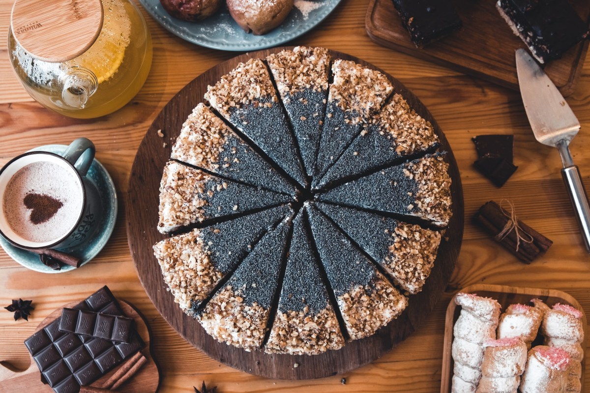 Eine Waldviertler Mohntorte von oben.