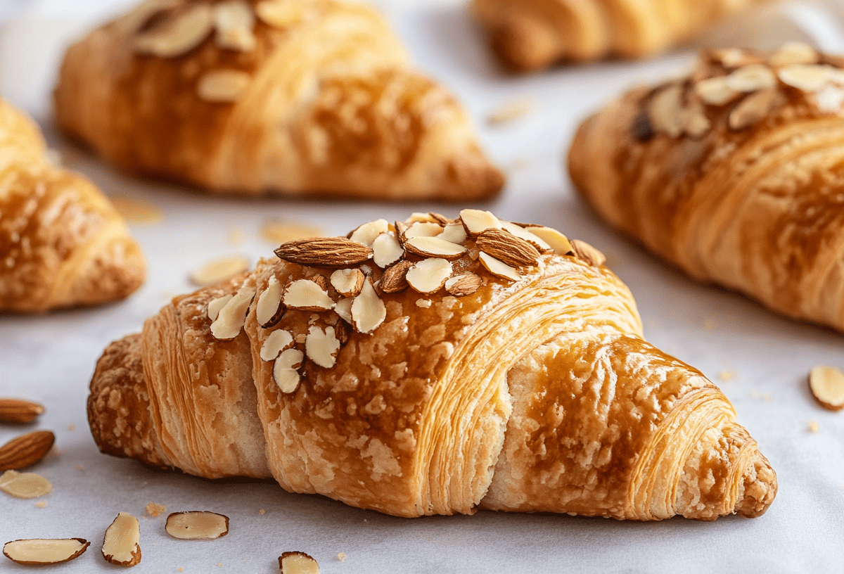 Einige Buttermilch-Mandel-Croissants