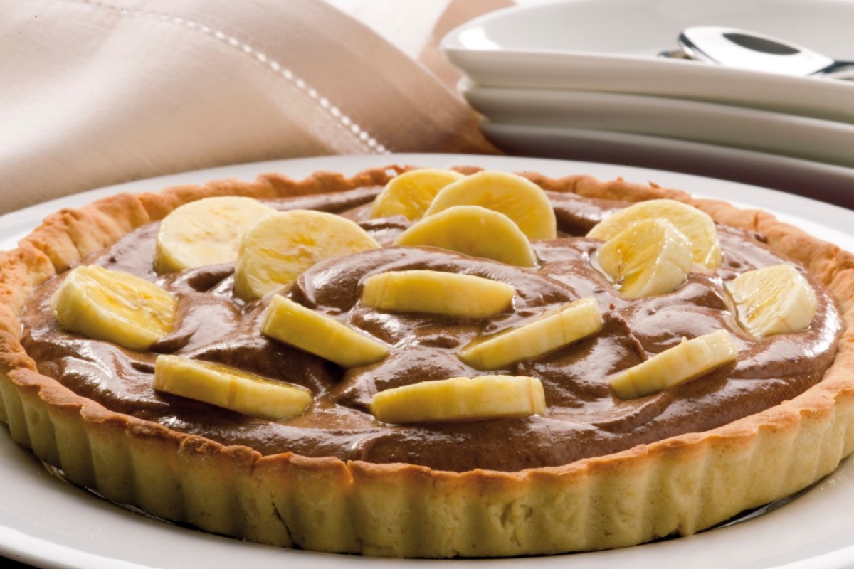 Eine Schoko-Bananen-Tarte.