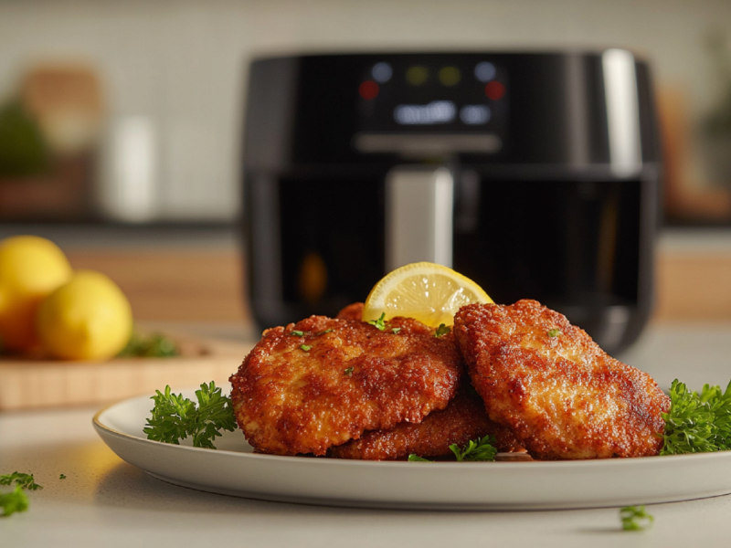 Hähnchenschnitzel aus der Heißluftfritteuse