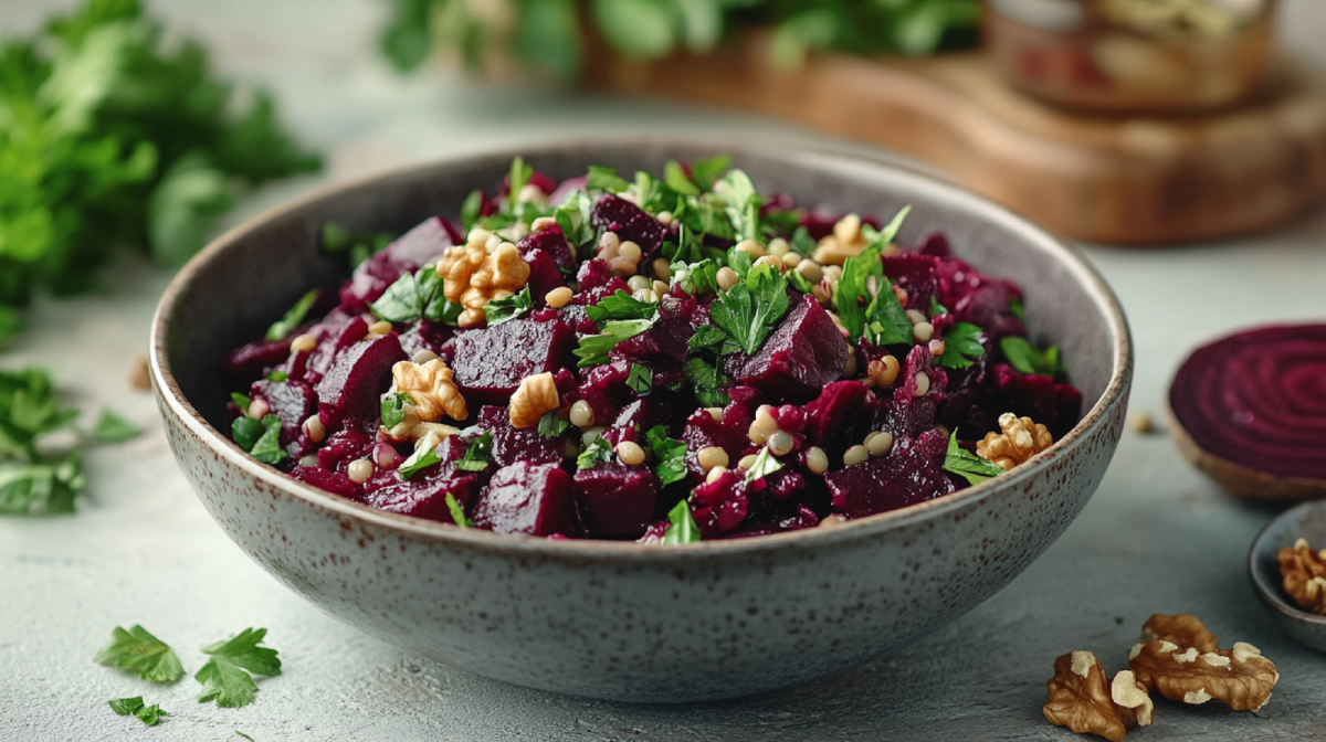 Schale mit Rote-Bete-Linsen-Salat