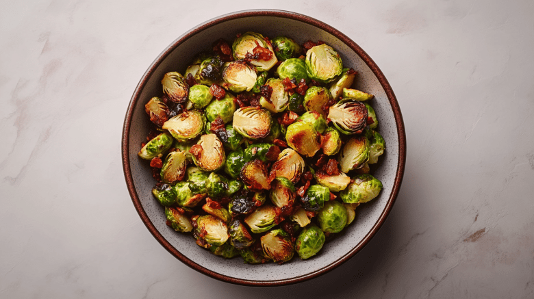 Smashed Rosenkohl mit Ahornsirup schmeckt als Beilage oder knuspriger Snack