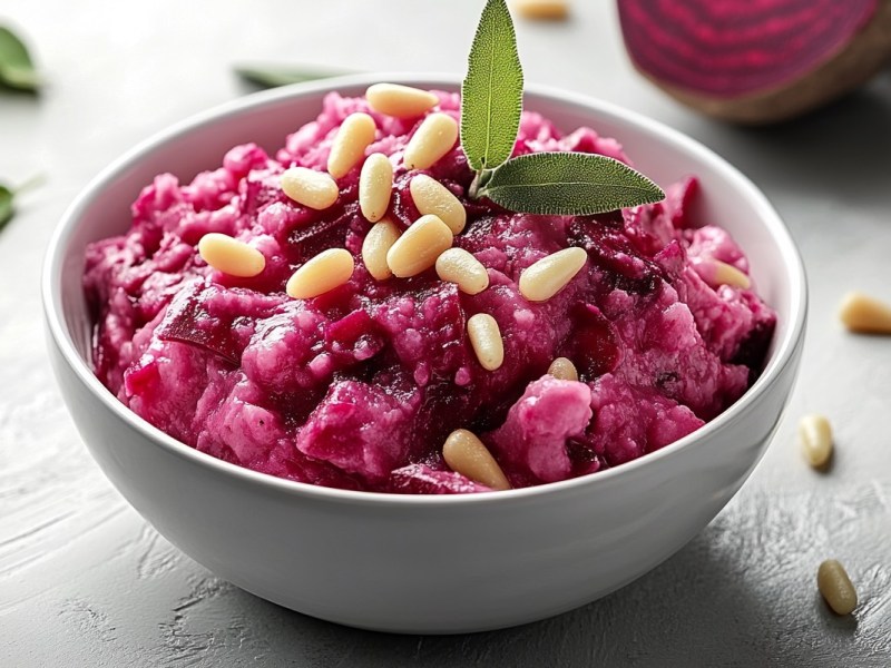 Eine Schüssel mit türkischem Rote-Bete-Salat.