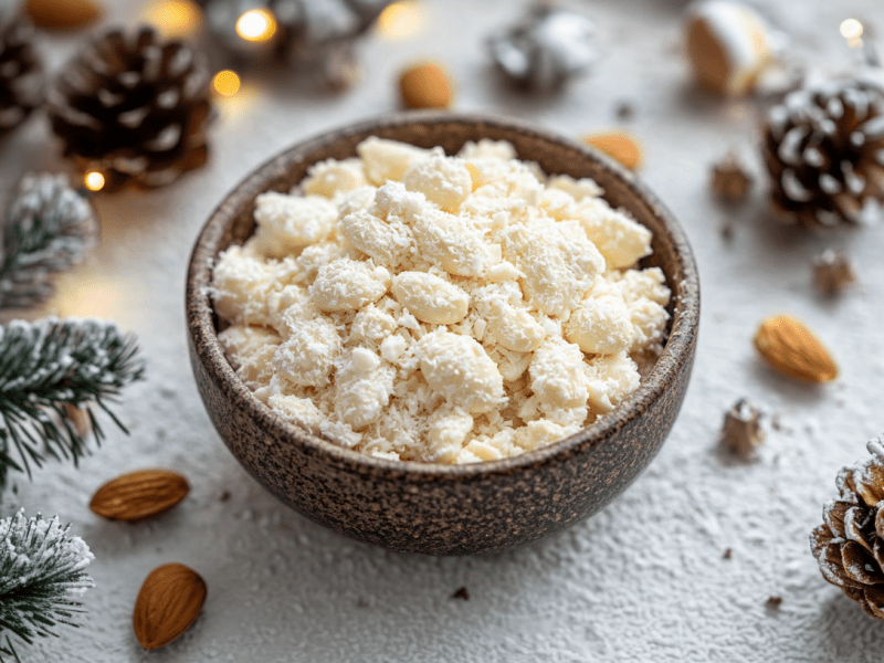 Gebrannte Raffaello-Mandeln mit Schokolade: wie vom Weihnachtsmarkt