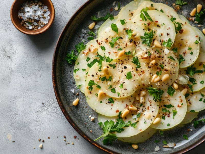 Kohlrabi-Carpaccio: kÃ¶stliche Vorspeise fÃ¼rs Fest