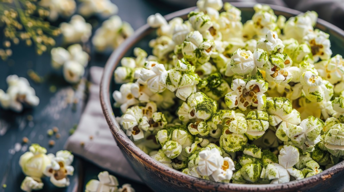 SchÃ¼ssel mit Wasabi-Popcorn