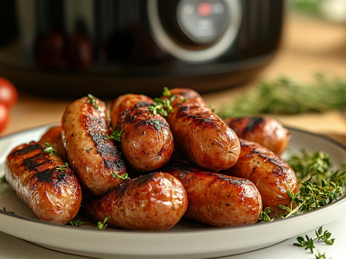 Bratwurst aus dem Airfryer: außen knusprig, innen saftig