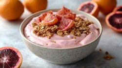 Schale mit Blutorangen-Quark mit Granola