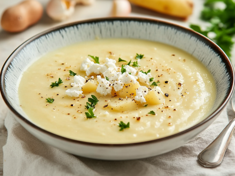 Feta-Kartoffelsuppe: würziger und cremiger geht es kaum