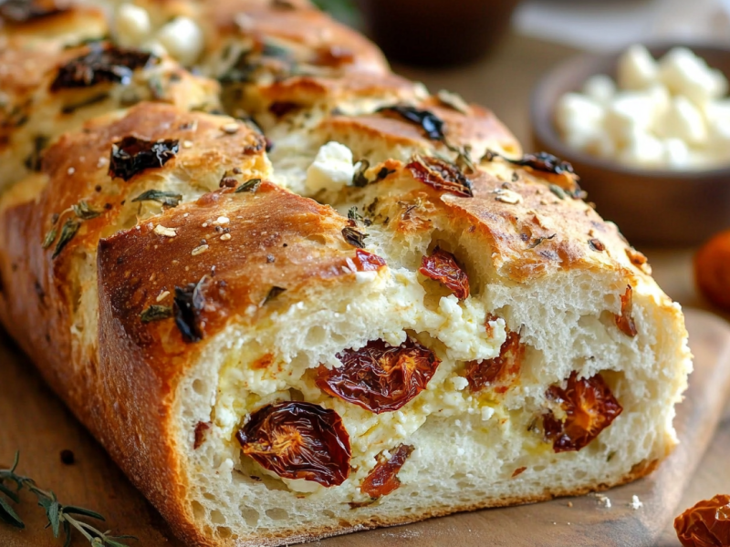 Feta-Tomaten-Brot: rustikal, herzhaft, lecker