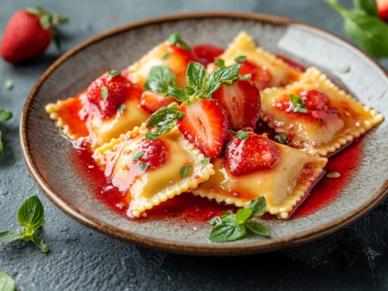 Dieses Rezept für süße Ravioli mit Erdbeerfüllung darfst du nicht verpassen