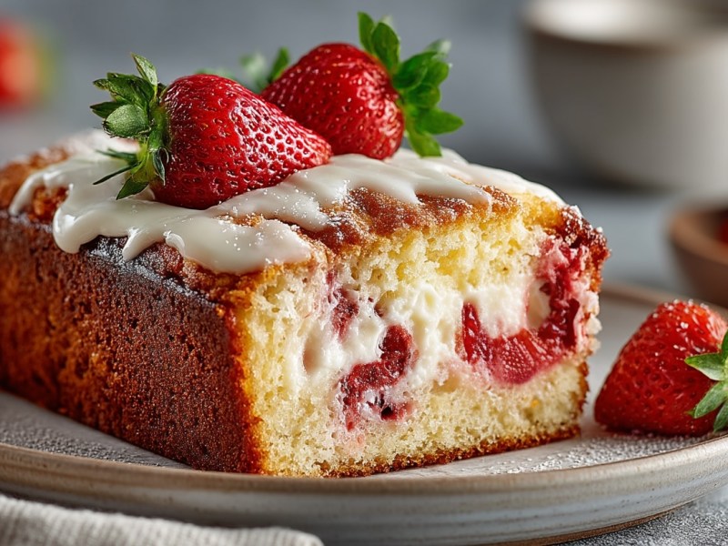 Dieser Erdbeer-Cheesecake liefert Kuchenglück aus der Kastenform