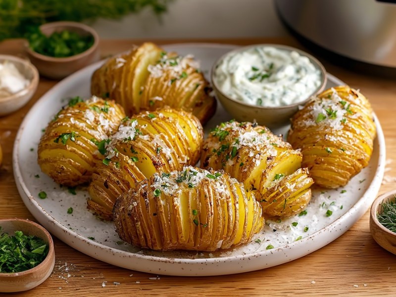 Diese knusprigen Hasselback-Kartoffeln aus dem Airfryer musst du probieren