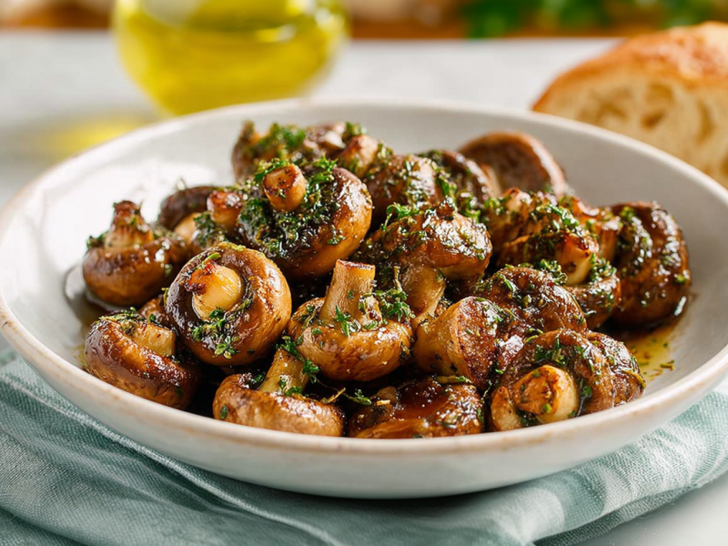 So einfach und gut: Balsamico-Champignons aus dem Airfryer